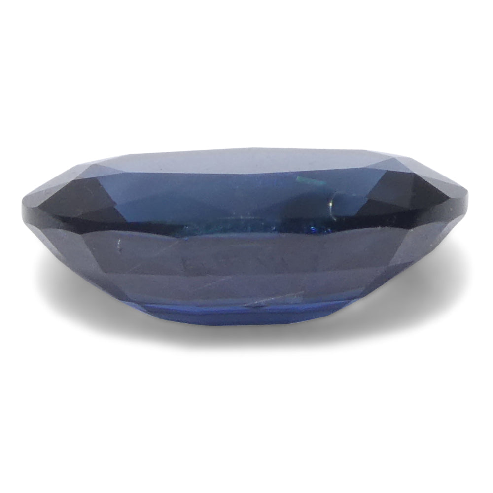 0.73ct Oval Blue Sapphire from Madagascar, very slightly purplish, Step Cut gemstone by SkyJems Canadian gem specialists