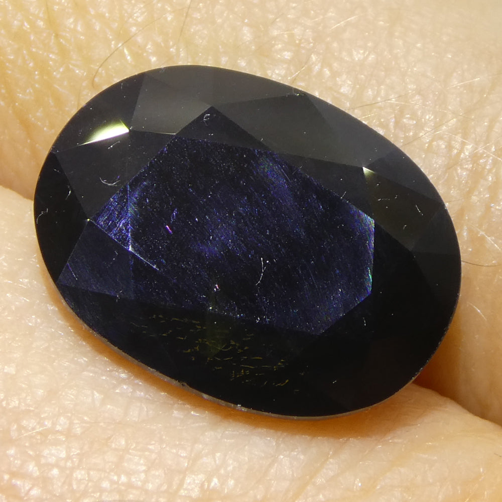 6.81ct Green-Blue Australian Sapphire Oval Cut Gemstone from SkyJems Premium Colored Stone Collection