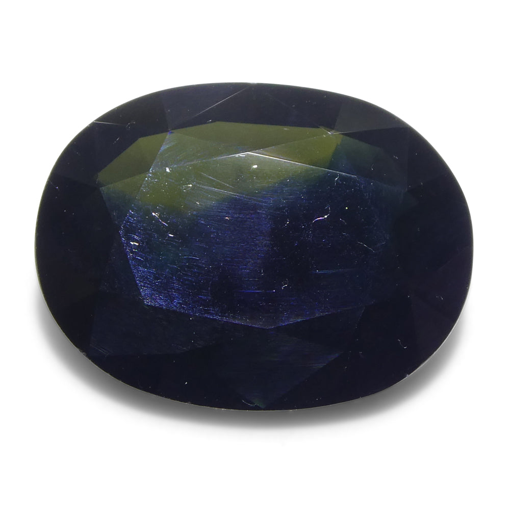 6.81ct Green-Blue Australian Sapphire Oval Cut, Heated Gemstone from SkyJems Premium Colored Stone Collection