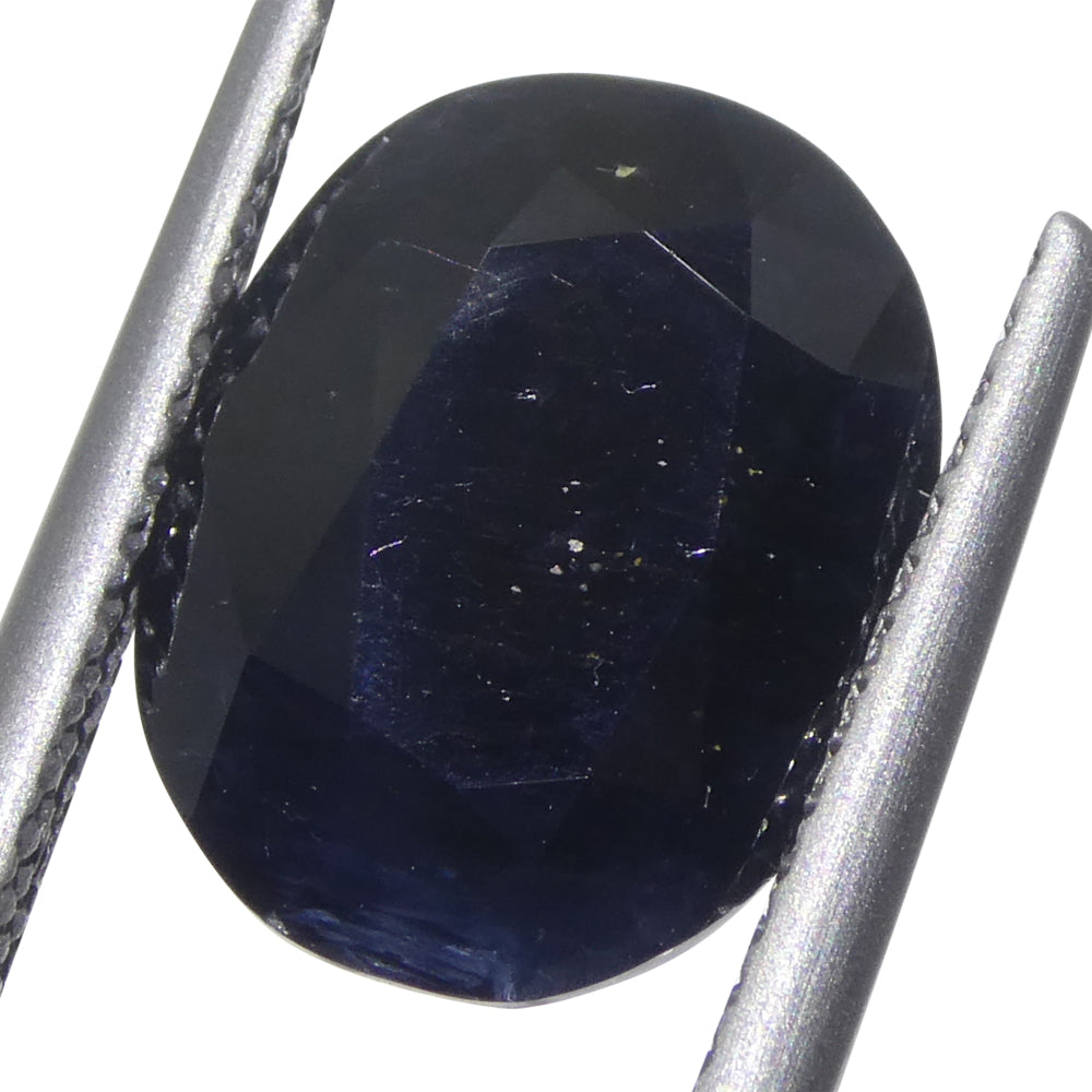4.96ct Oval Blue Australian Sapphire from SkyJems, premium heated corundum gemstone with deep blue color and elegant cut