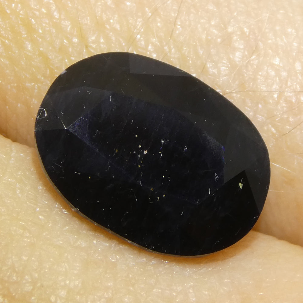 4.96ct Australian Blue Sapphire Oval Cut, Deep Blue Corundum Gemstone by SkyJems Canada
