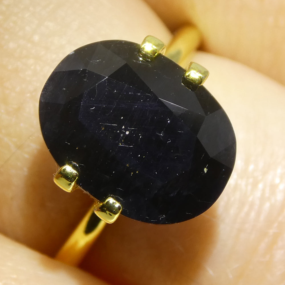 4.96ct Australian Blue Sapphire Oval Cut, Deep Blue Corundum Gemstone by SkyJems Canada