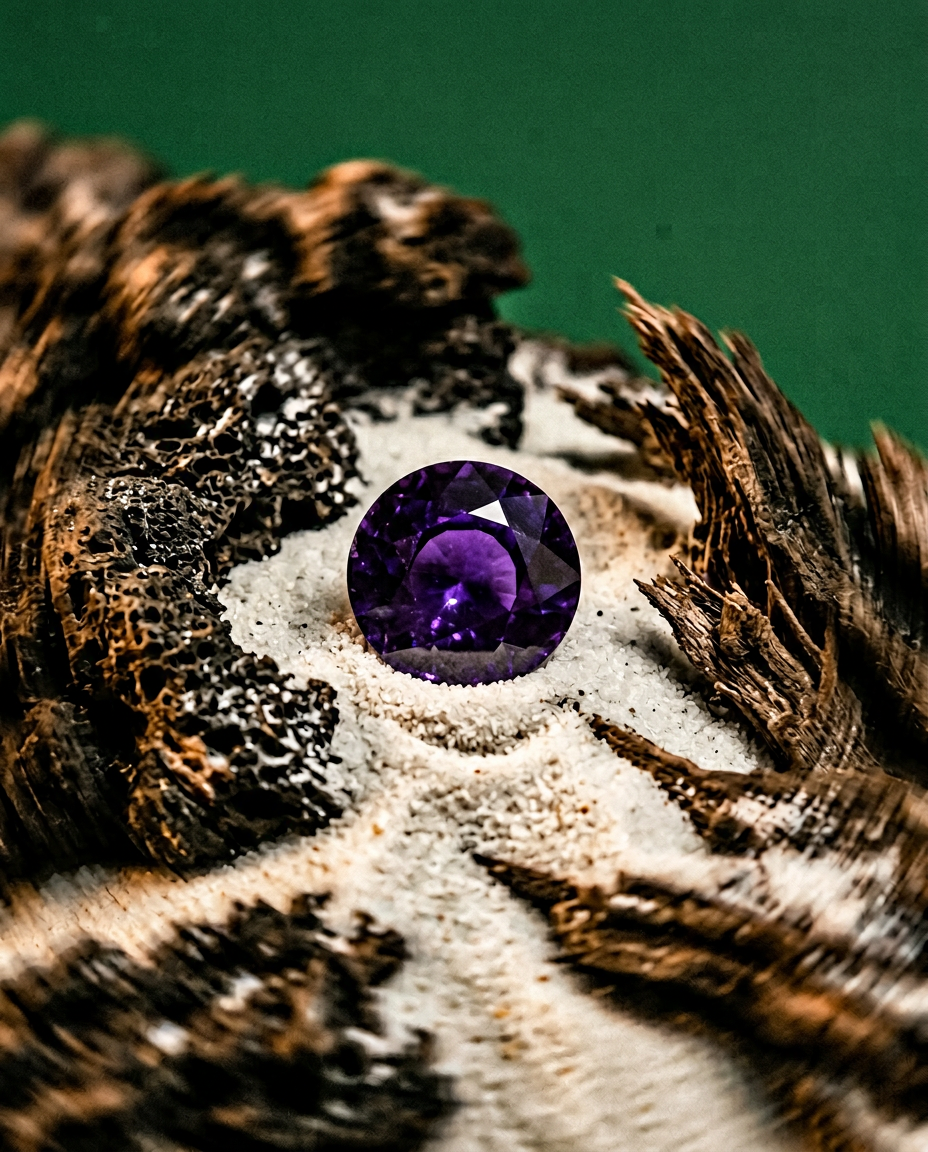 1.01ct Round Purple Sapphire from East Africa, unheated natural gemstone by SkyJems Canadian gem specialists