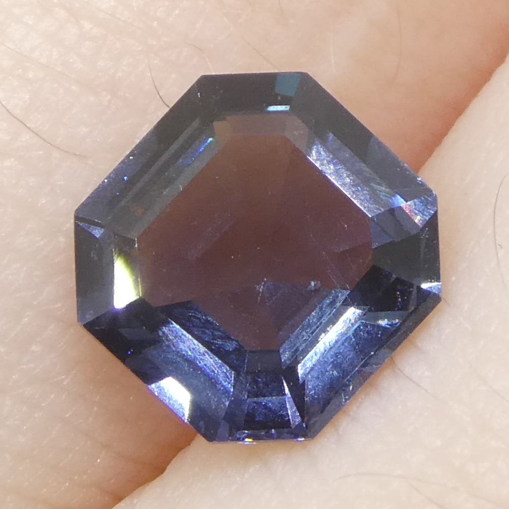 1.76ct Asscher Cut/Square Blue Spinel from Burma Unheated