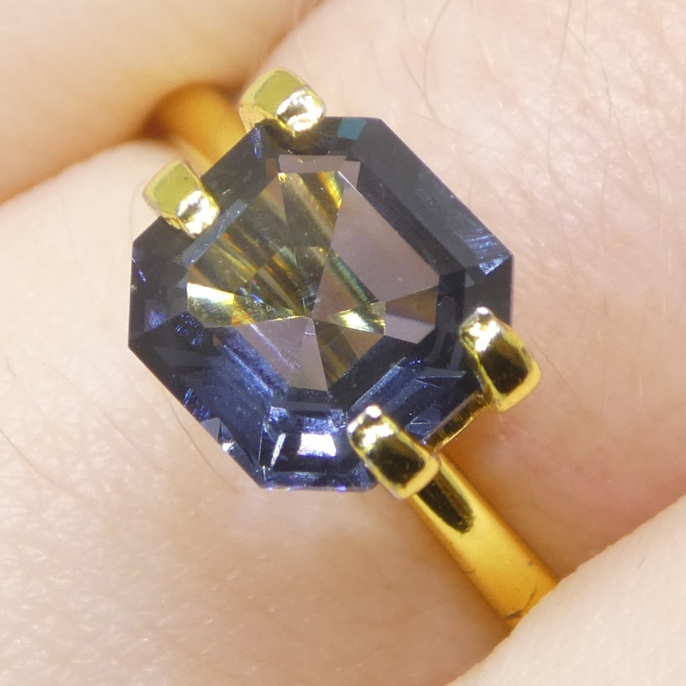 1.76ct Asscher Cut/Square Blue Spinel from Burma Unheated