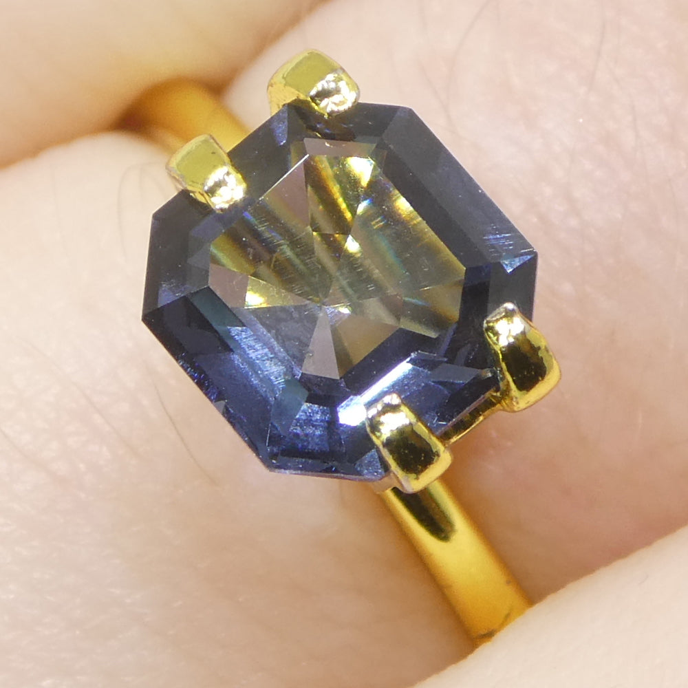 1.76ct Asscher Cut/Square Blue Spinel from Burma Unheated