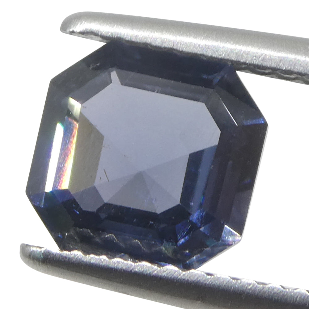 1.76ct Asscher Cut/Square Blue Spinel from Burma Unheated