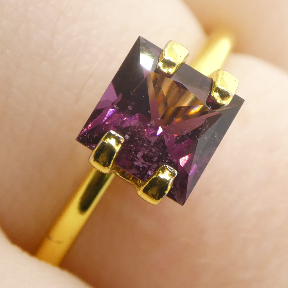 1.15ct Purplish Pink Square Spinel from Burma, unheated rare gemstone by SkyJems Canadian gem specialists