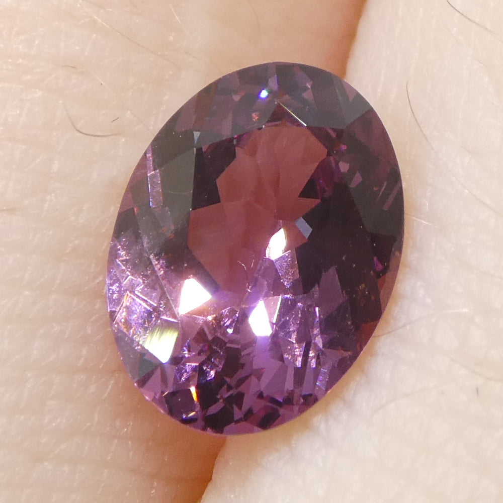 1.35ct Oval Purplish Pink Burmese Spinel, unheated natural gemstone from SkyJems Canadian gem specialists