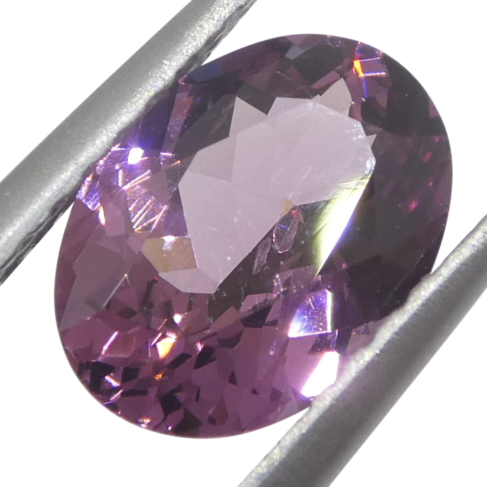 1.35ct Oval Purplish Pink Burmese Spinel, unheated natural gemstone from SkyJems Canadian gem specialists
