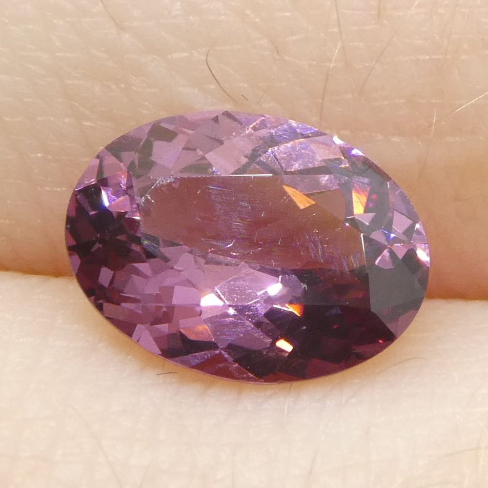 1.35ct Oval Purplish Pink Burmese Spinel, unheated natural gemstone from SkyJems Canadian gem specialists