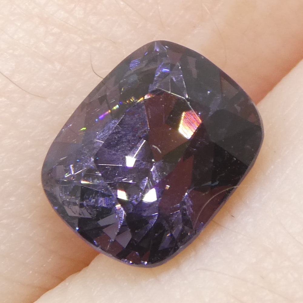 2.67ct Bluish Purple Burmese Spinel Cushion Cut - Unheated Natural Gemstone by SkyJems Canada