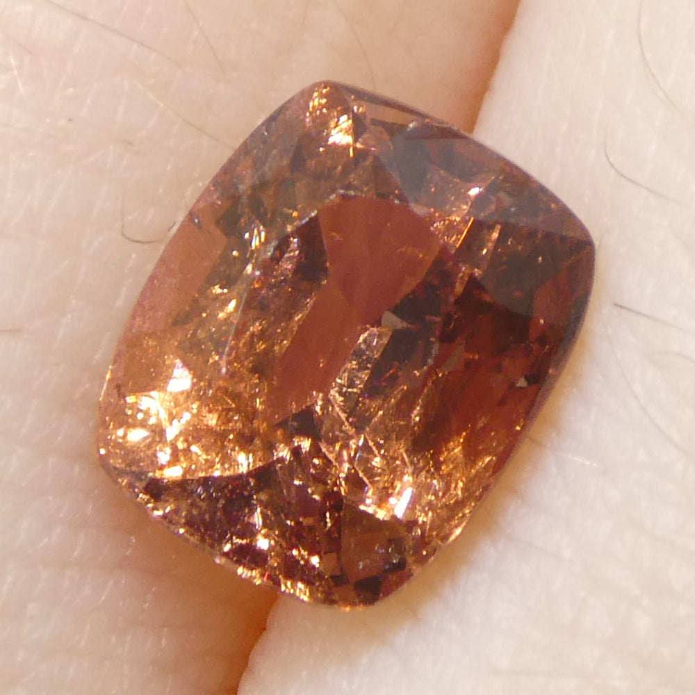 2.15ct Reddish Orange Burmese Spinel Cushion Cut - Unheated Natural Gemstone by SkyJems Canada