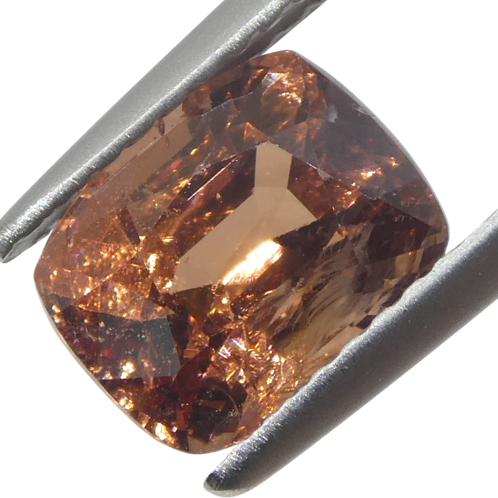 2.15ct Burmese Orange Spinel Cushion Cut - Unheated Reddish Orange Gem by SkyJems Canada