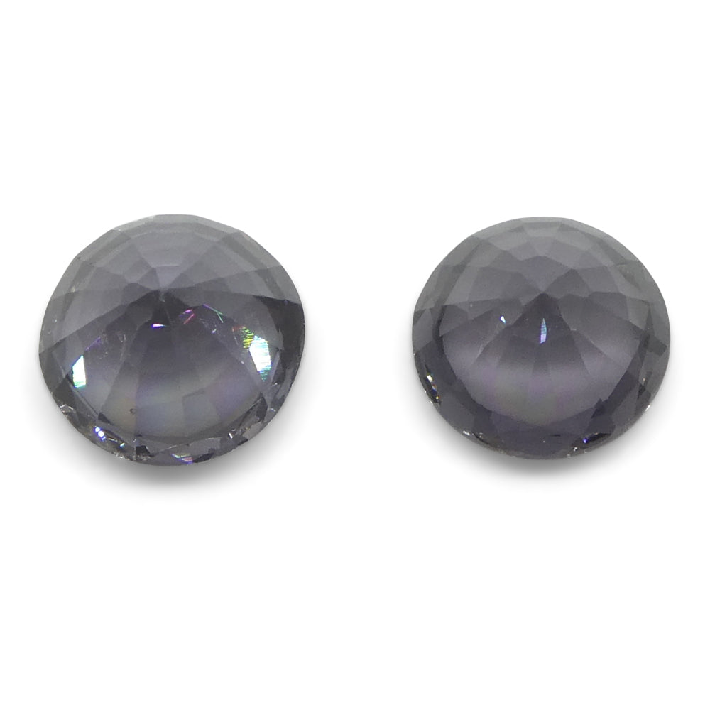 3.25ct Pair (2) Round Purple Spinel from Burma Unheated