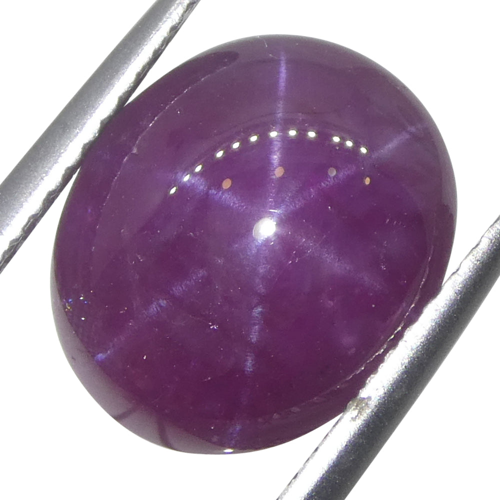 Star Ruby 8.61 cts 12.09 x 10.16 x 6.75 mm Oval Cabochon Purplish Red  $4310