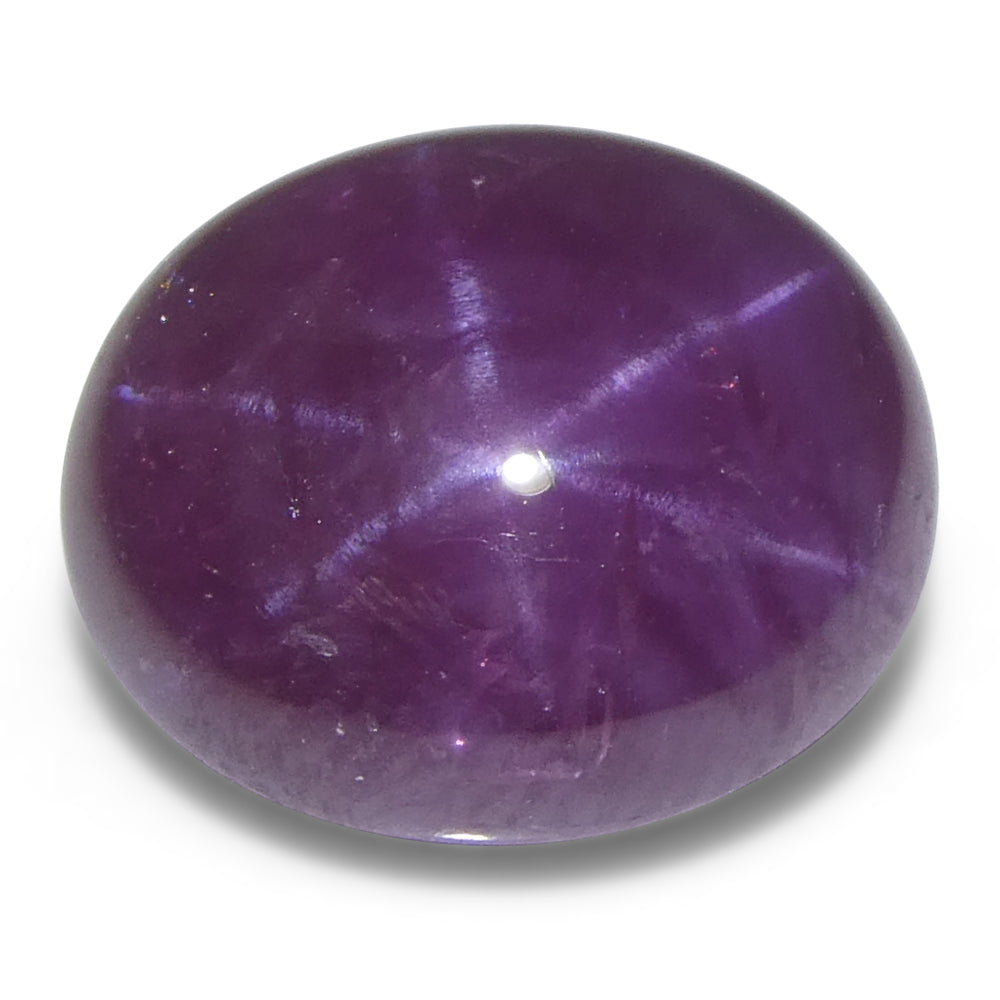8.61ct Oval Cabochon Purplish Red Star Ruby from Vietnam Unheated - Skyjems Wholesale Gemstones