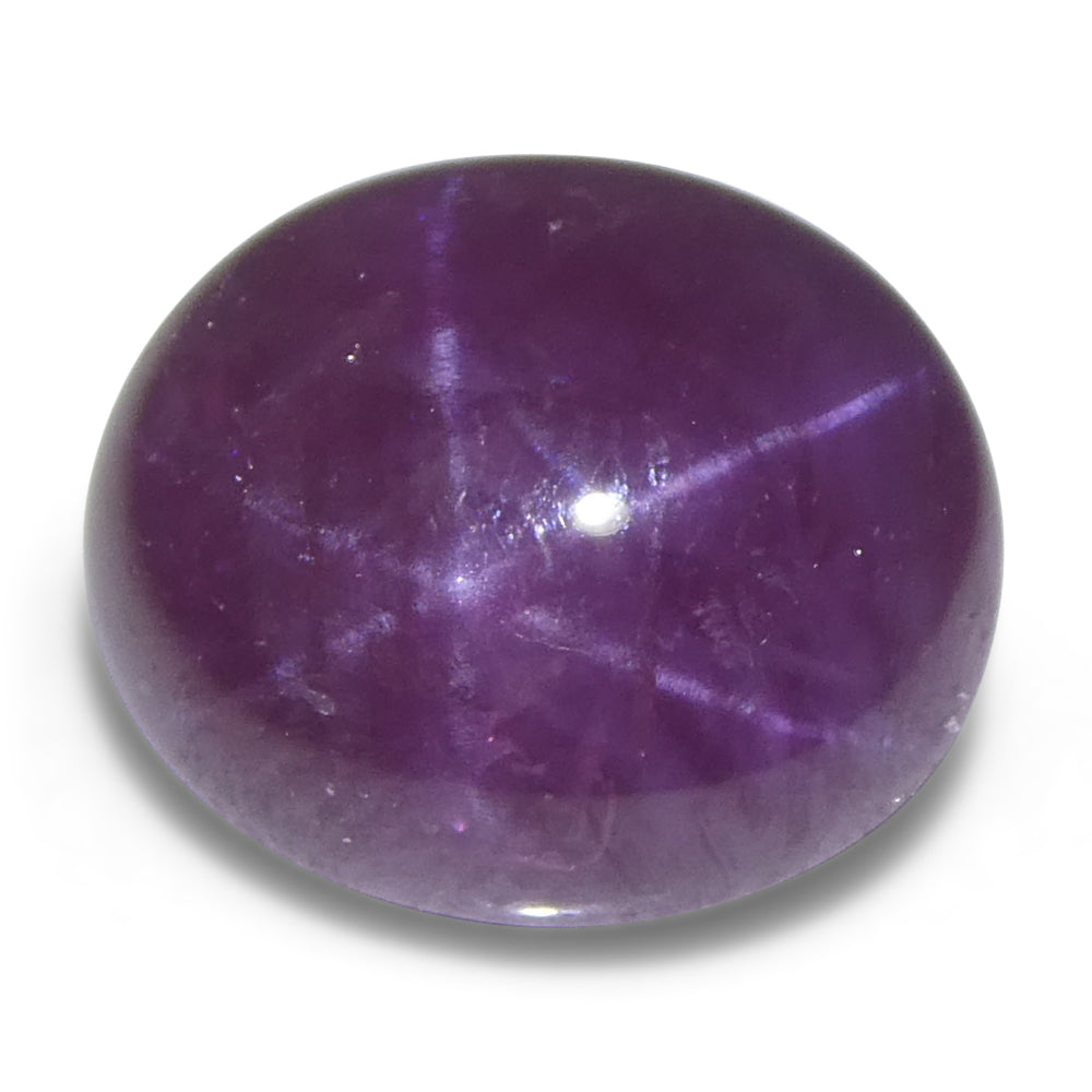 8.61ct Oval Cabochon Purplish Red Star Ruby from Vietnam Unheated - Skyjems Wholesale Gemstones