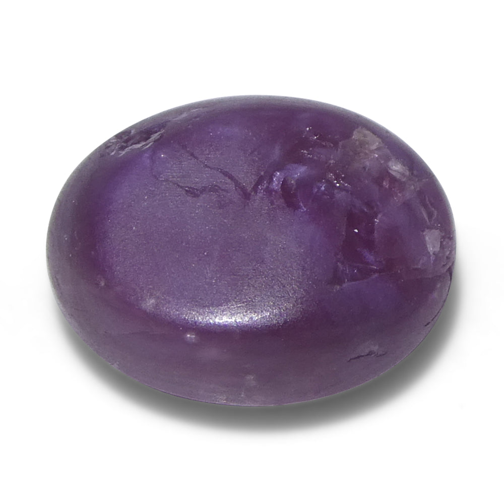 8.61ct Oval Cabochon Purplish Red Star Ruby from Vietnam Unheated - Skyjems Wholesale Gemstones