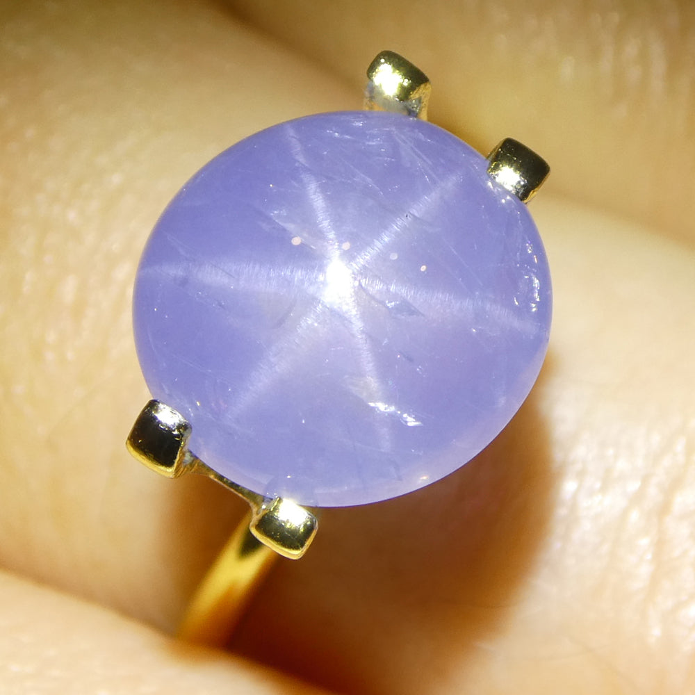 8.37ct Oval Cabochon Blue Star Sapphire from Sri Lanka Unheated - Skyjems Wholesale Gemstones