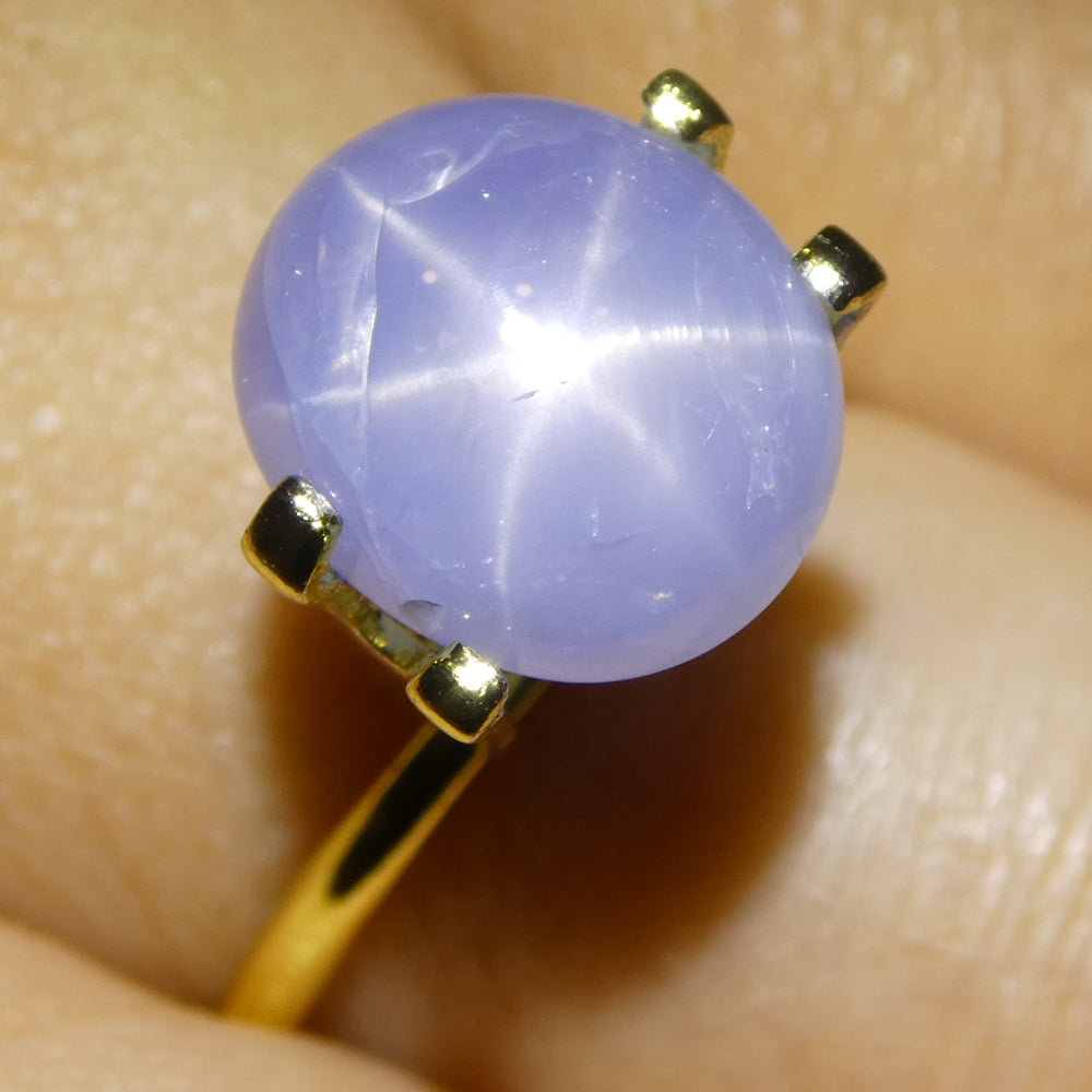 7.93ct Oval Cabochon Blue Star Sapphire from Sri Lanka Unheated - Skyjems Wholesale Gemstones