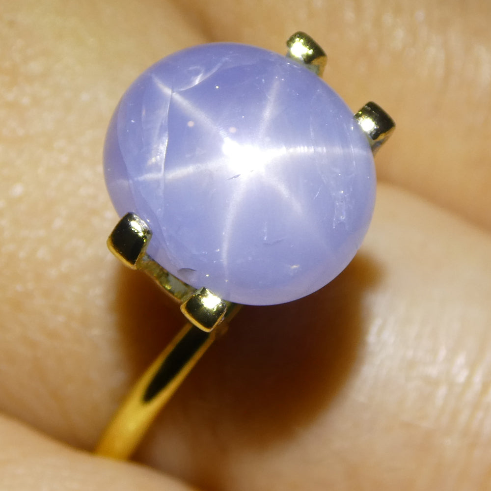 7.93ct Oval Cabochon Blue Star Sapphire from Sri Lanka Unheated - Skyjems Wholesale Gemstones