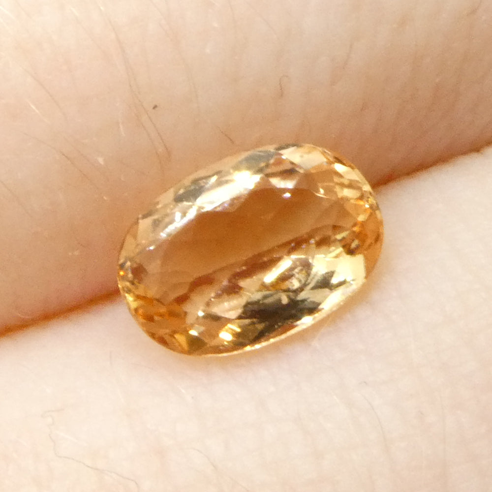 0.99ct Oval Orange Imperial Topaz from Brazil Unheated - Skyjems Wholesale Gemstones