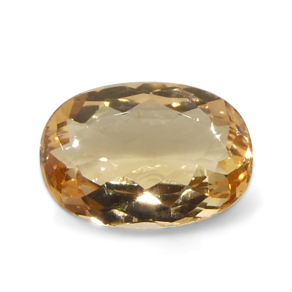 0.99ct Oval Orange Imperial Topaz from Brazil Unheated - Skyjems Wholesale Gemstones