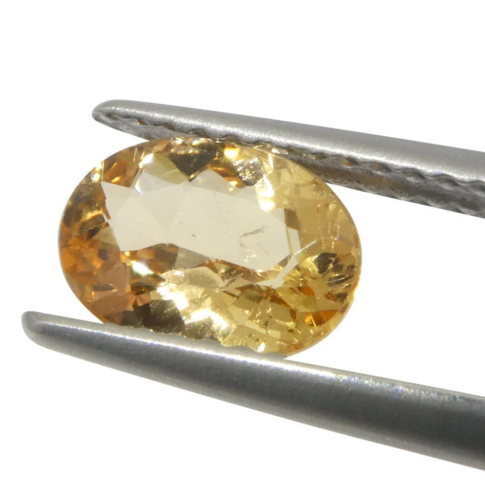 1.17ct Oval Orange Imperial Topaz from Brazil Unheated - Skyjems Wholesale Gemstones