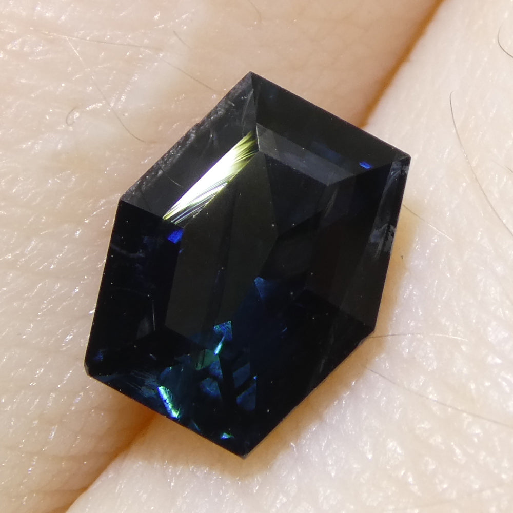 1.22ct Hexagon/Coffin Cut Blue Tourmaline from Brazil Unheated