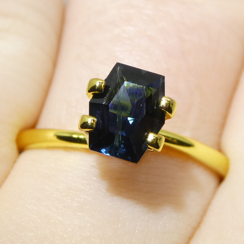 1.22ct Hexagon/Coffin Cut Blue Indicolite Tourmaline - Skyjems Wholesale Gemstones