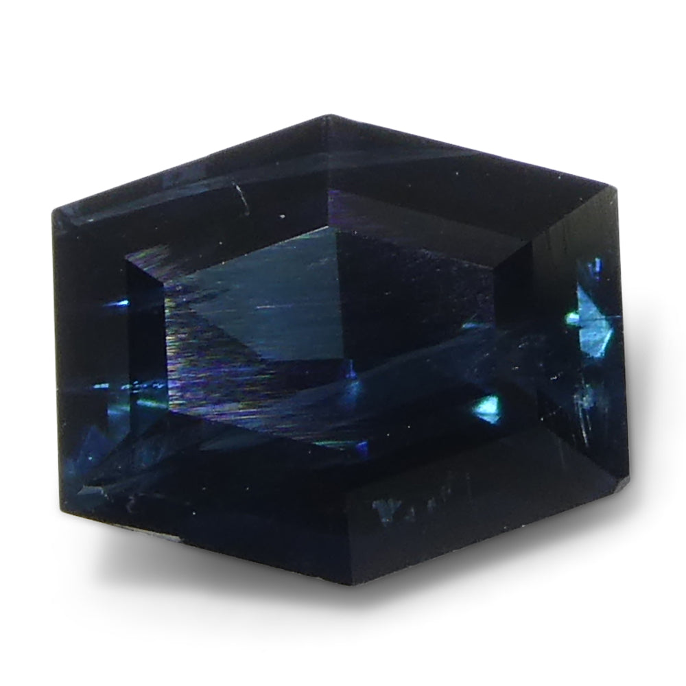 1.22ct Hexagon/Coffin Cut Blue Tourmaline from Brazil Unheated