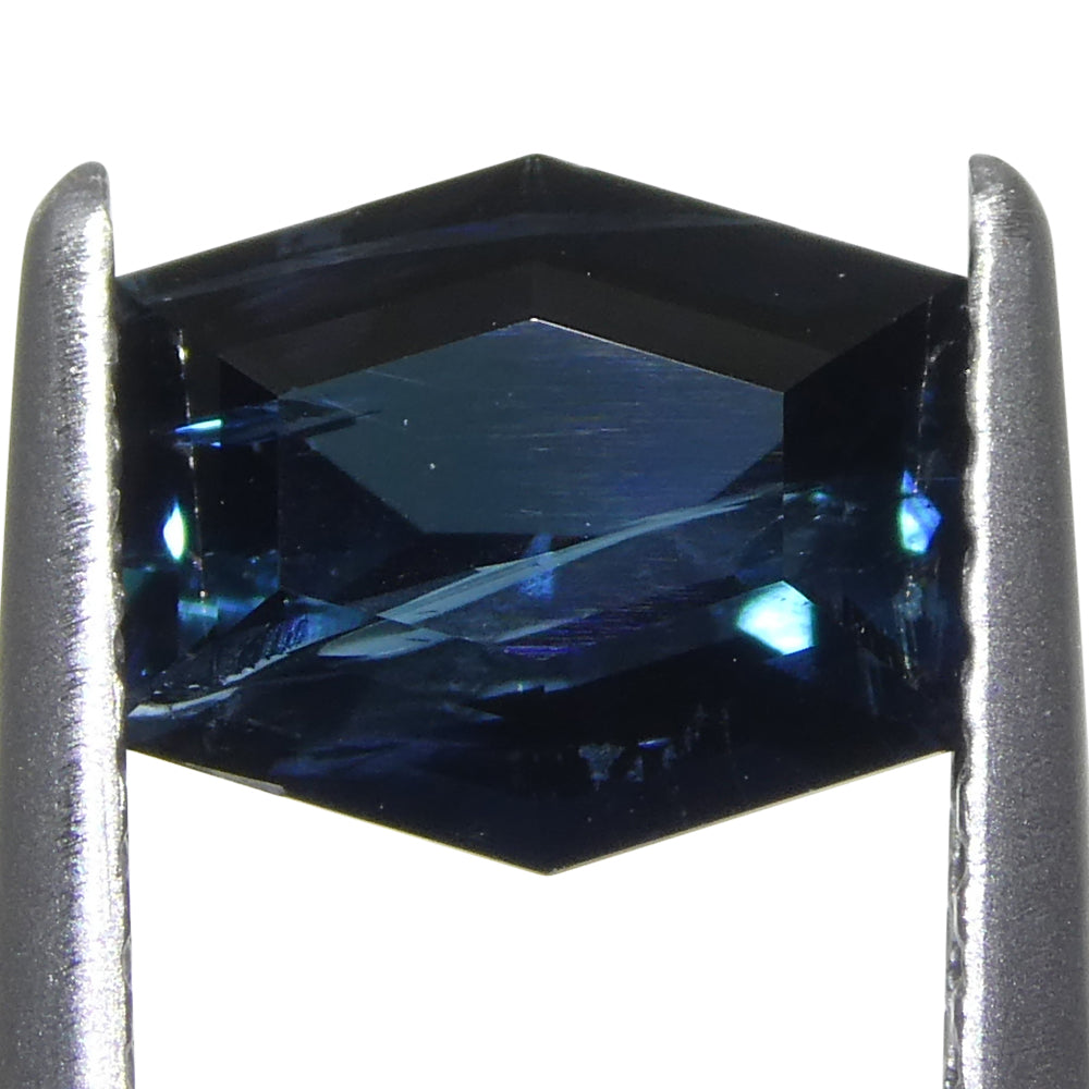 1.22ct Hexagon/Coffin Cut Blue Tourmaline from Brazil Unheated