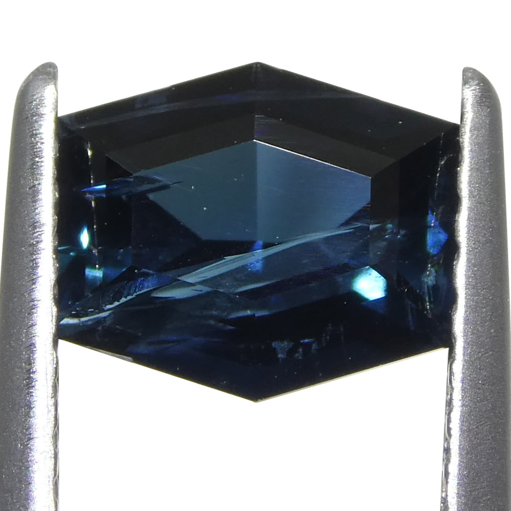 1.22ct Hexagon/Coffin Cut Blue Tourmaline from Brazil Unheated