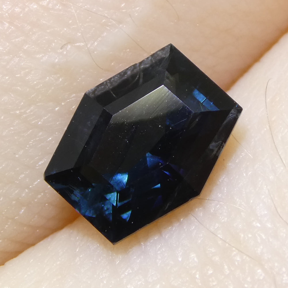 1.22ct Hexagon/Coffin Cut Blue Tourmaline from Brazil Unheated