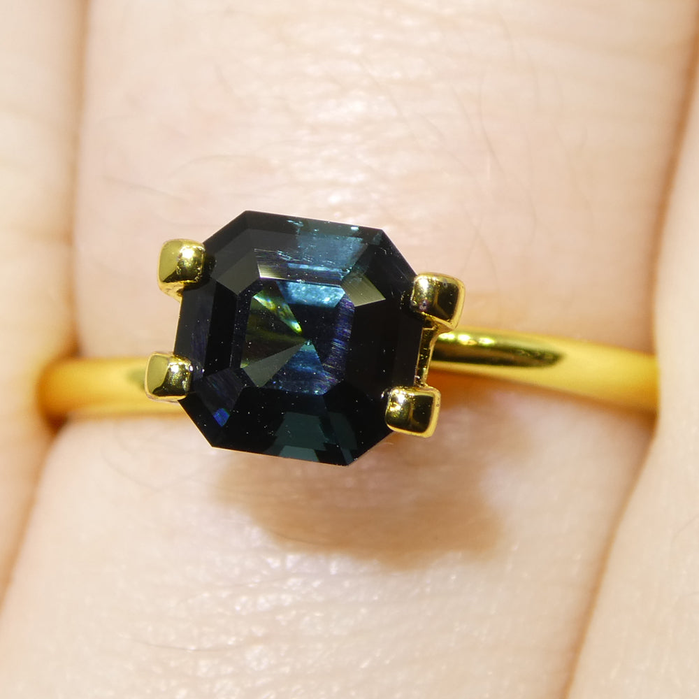 1.27ct Asscher Cut/Square Blue Indicolite Tourmaline - Skyjems Wholesale Gemstones