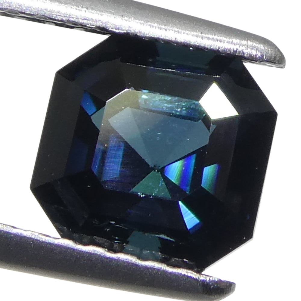 1.27ct Asscher Cut/Square Blue Tourmaline from Brazil Unheated