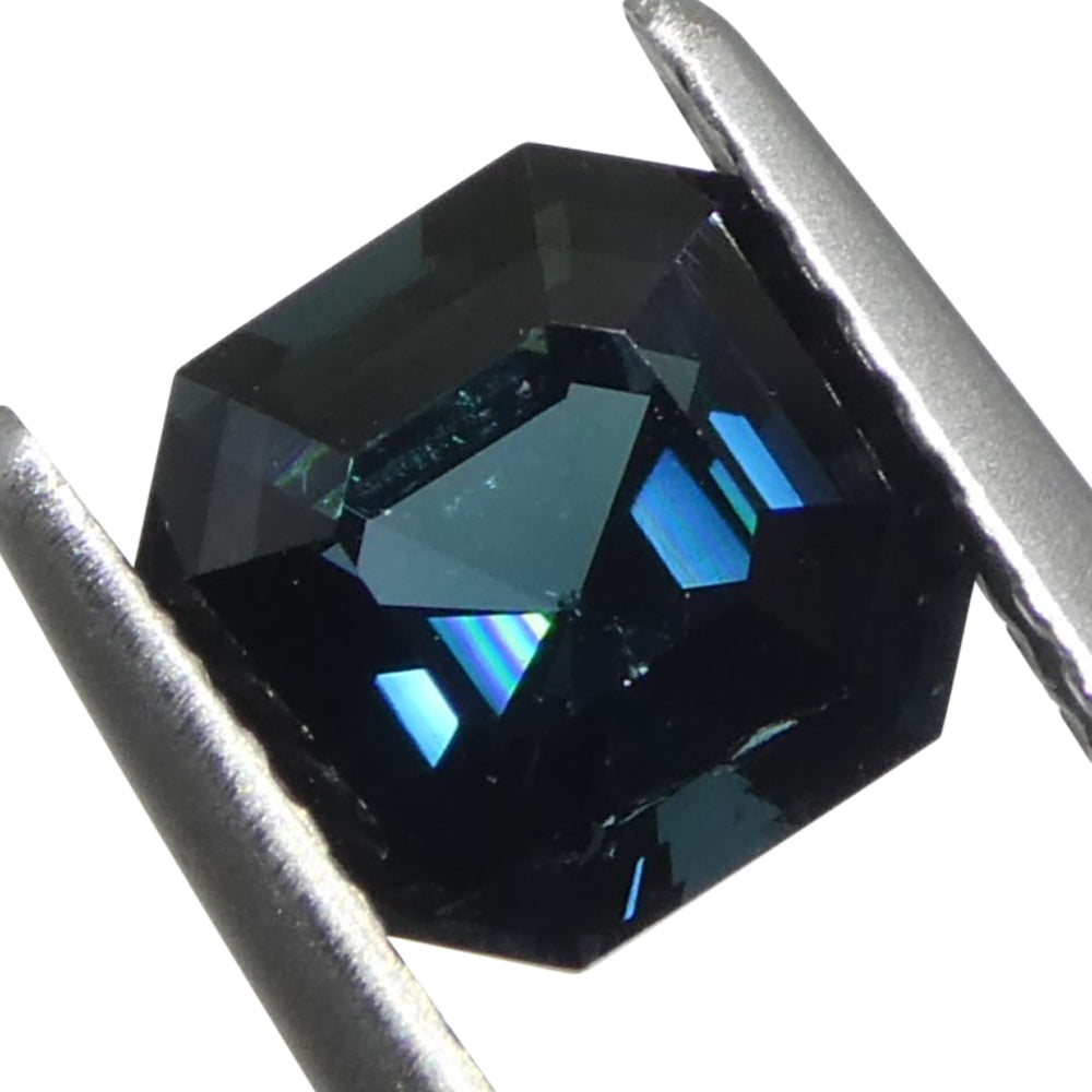 1.27ct Asscher Cut/Square Blue Indicolite Tourmaline - Skyjems Wholesale Gemstones