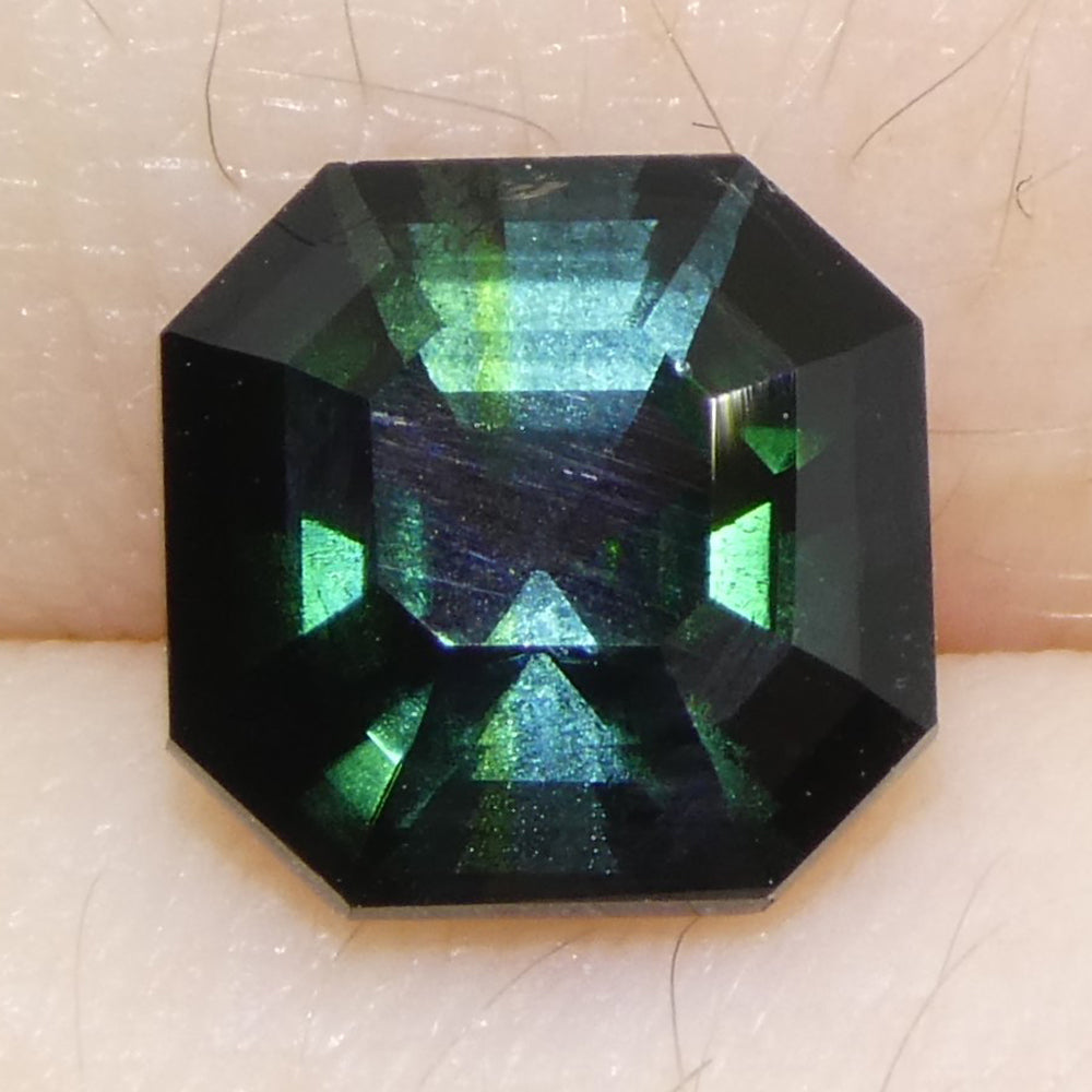 1.71ct Asscher Cut/Square Blue-Green Tourmaline from Brazil Unheated