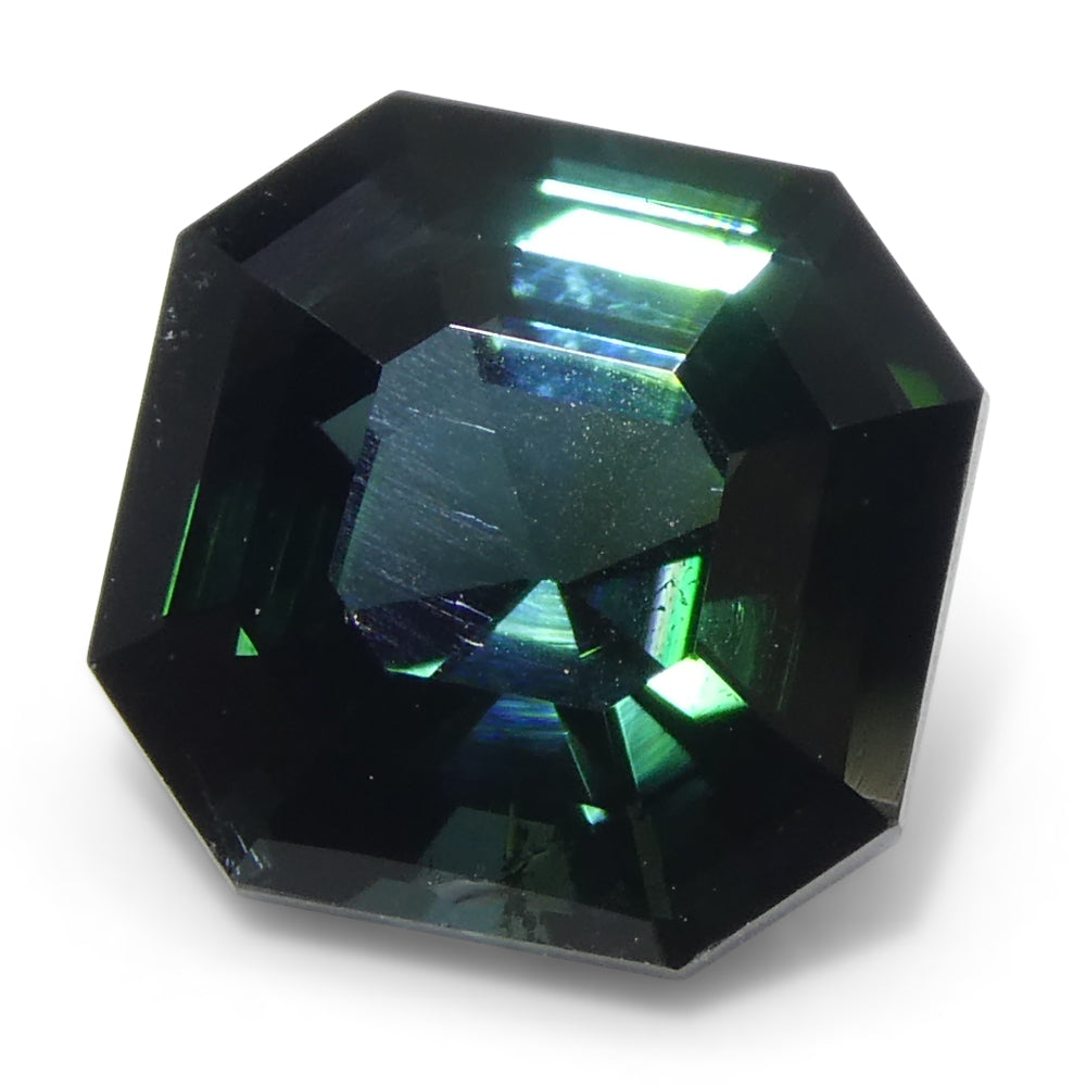 1.71ct Asscher Cut/Square Blue-Green Tourmaline from Brazil Unheated