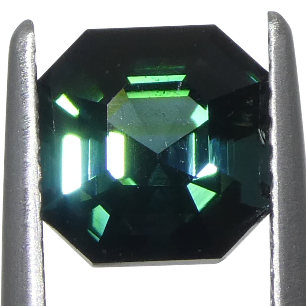 1.71ct Asscher Cut/Square Blue-Green Tourmaline from Brazil Unheated