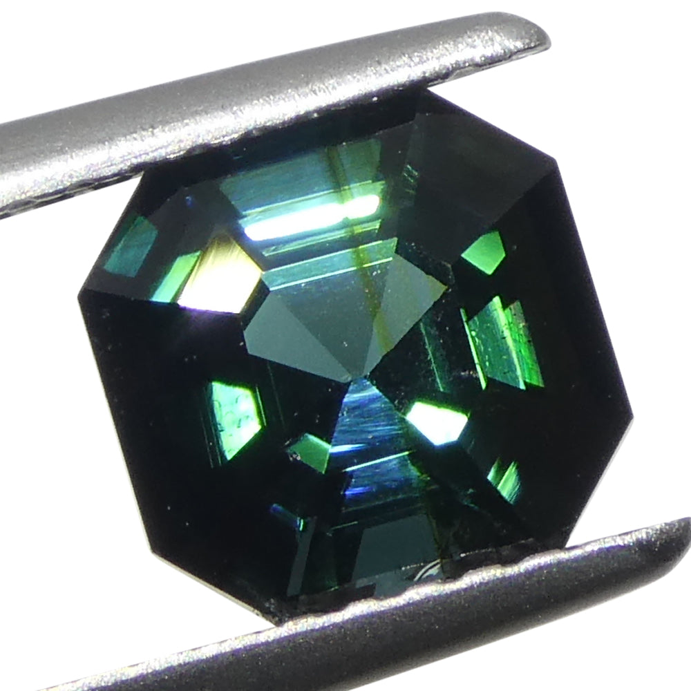 1.71ct Asscher Cut/Square Blue-Green Tourmaline from Brazil Unheated