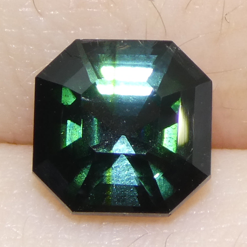 1.71ct Asscher Cut/Square Blue-Green Tourmaline from Brazil Unheated