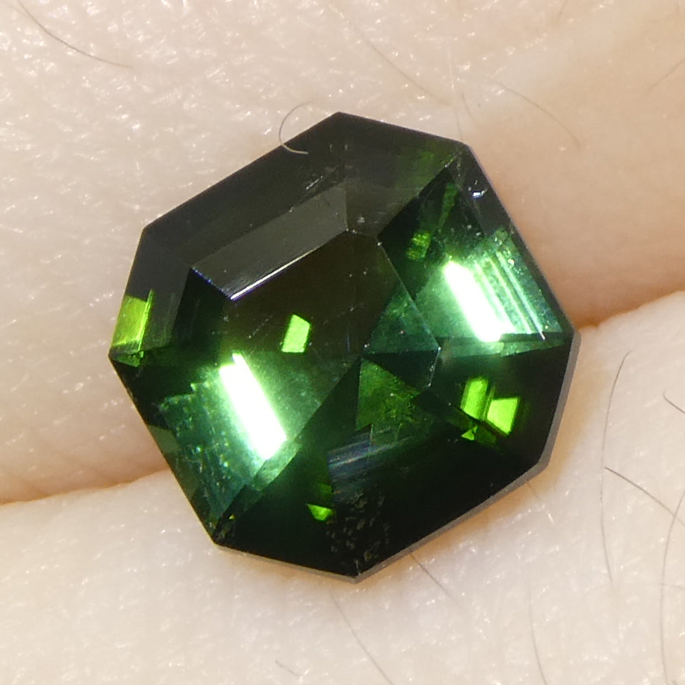 1.36ct Asscher Cut/Square Green Tourmaline from Brazil Unheated