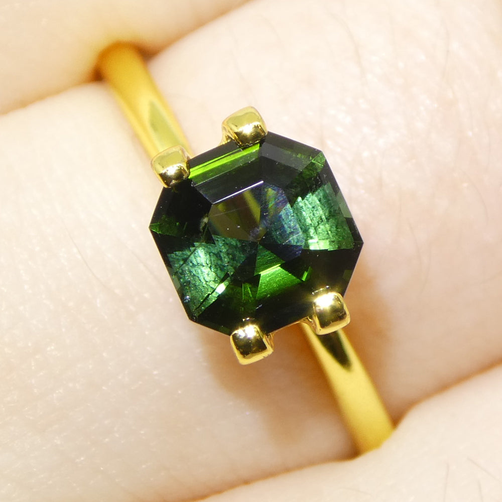 1.36ct Asscher Cut/Square Green Tourmaline from Brazil Unheated