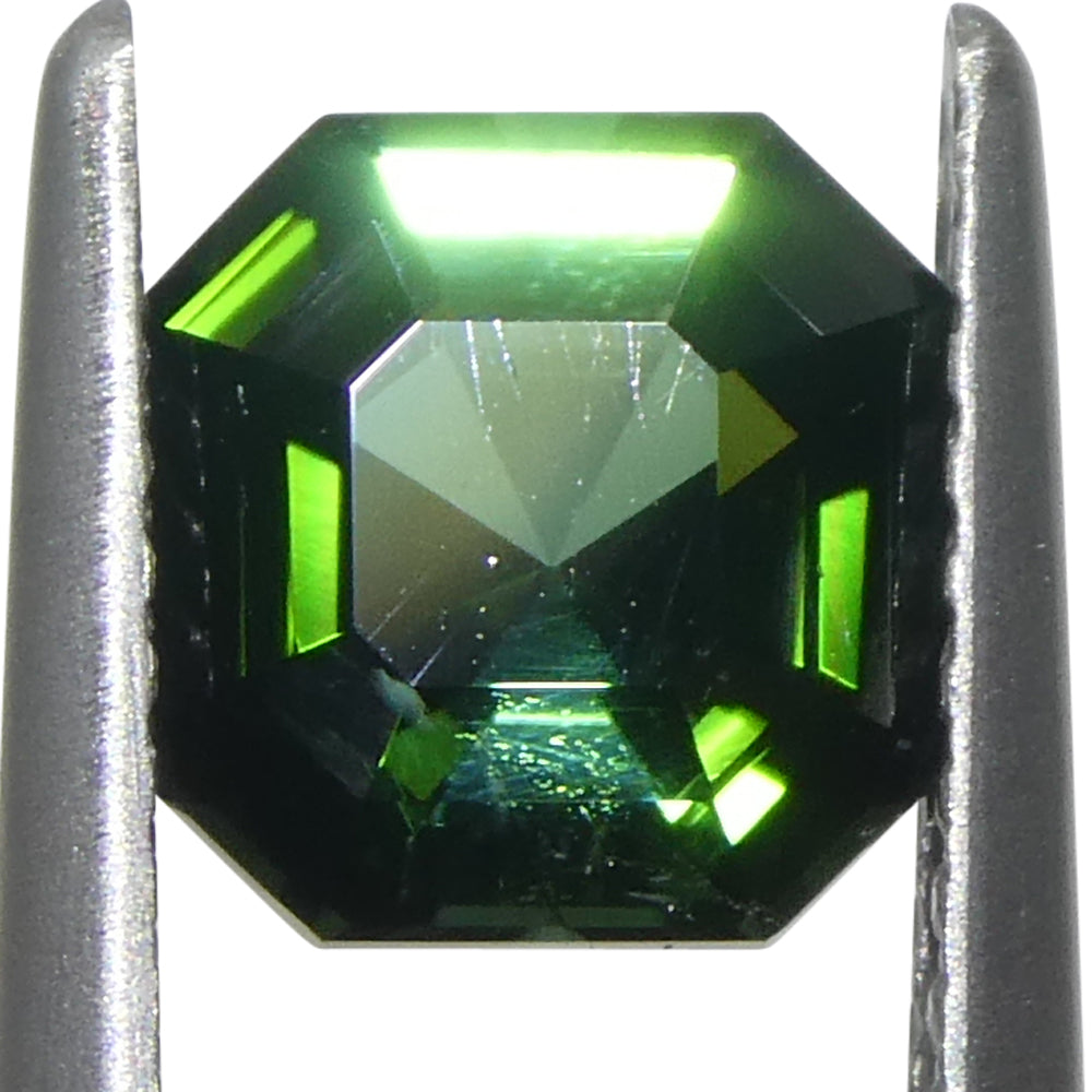 1.36ct Asscher Cut/Square Green Tourmaline from Brazil Unheated