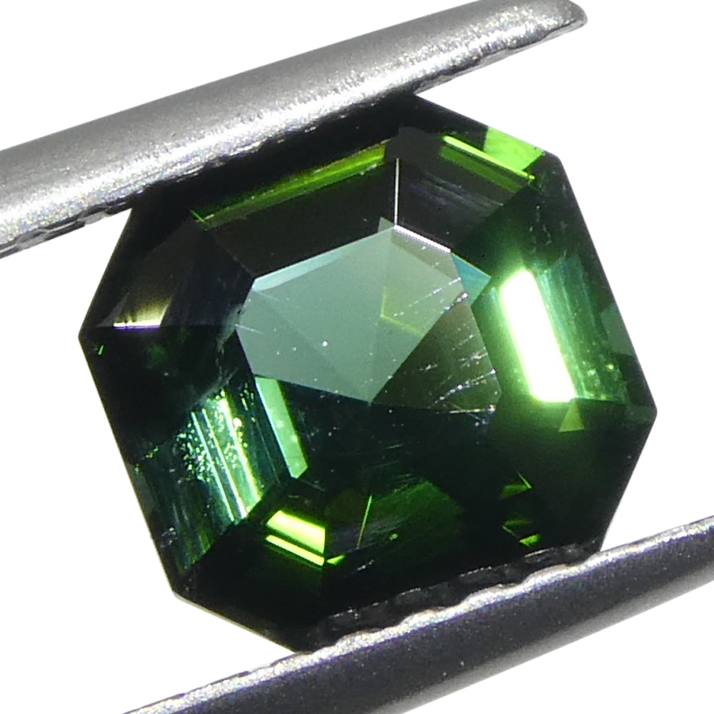 1.36ct Asscher Cut/Square Green Tourmaline from Brazil Unheated