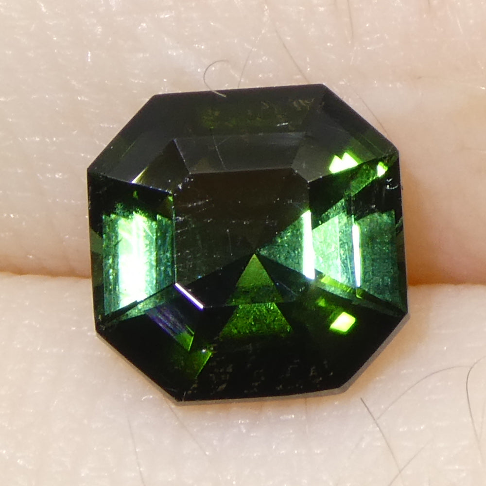 1.36ct Asscher Cut/Square Green Tourmaline from Brazil Unheated