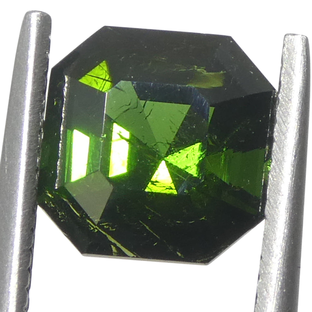 1.71ct Asscher Cut/Square Green Tourmaline from Brazil Unheated