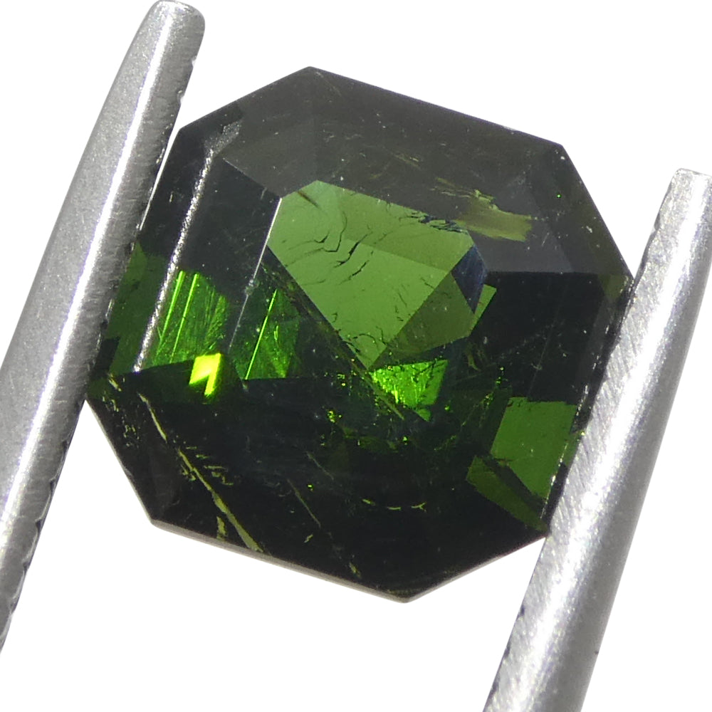 1.71ct Asscher Cut/Square Green Tourmaline from Brazil Unheated